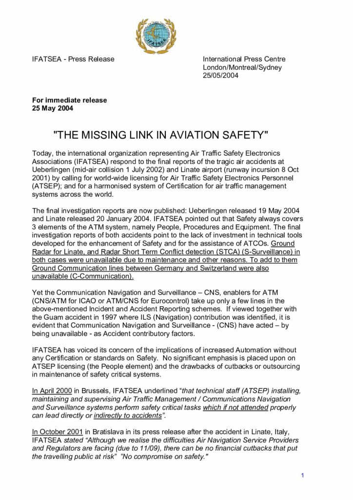 thumbnail of 20040525-PR-the-missing-link-in-safety