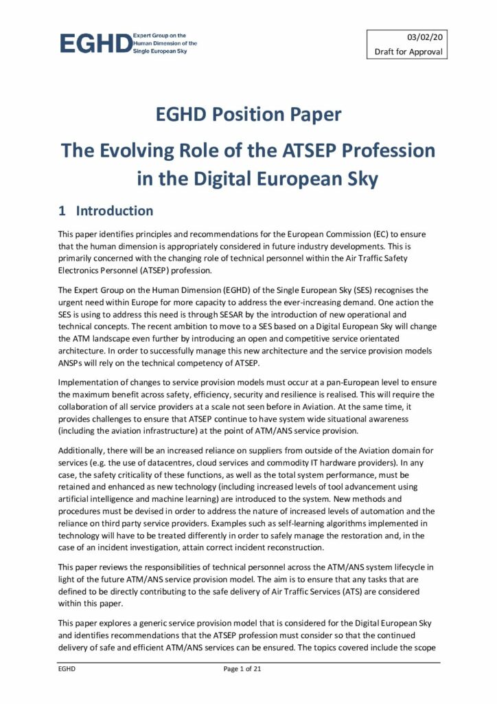 thumbnail of 20200203 EGHD Paper The Evolving Role of the ATSEP Profession in the Digital European Sky
