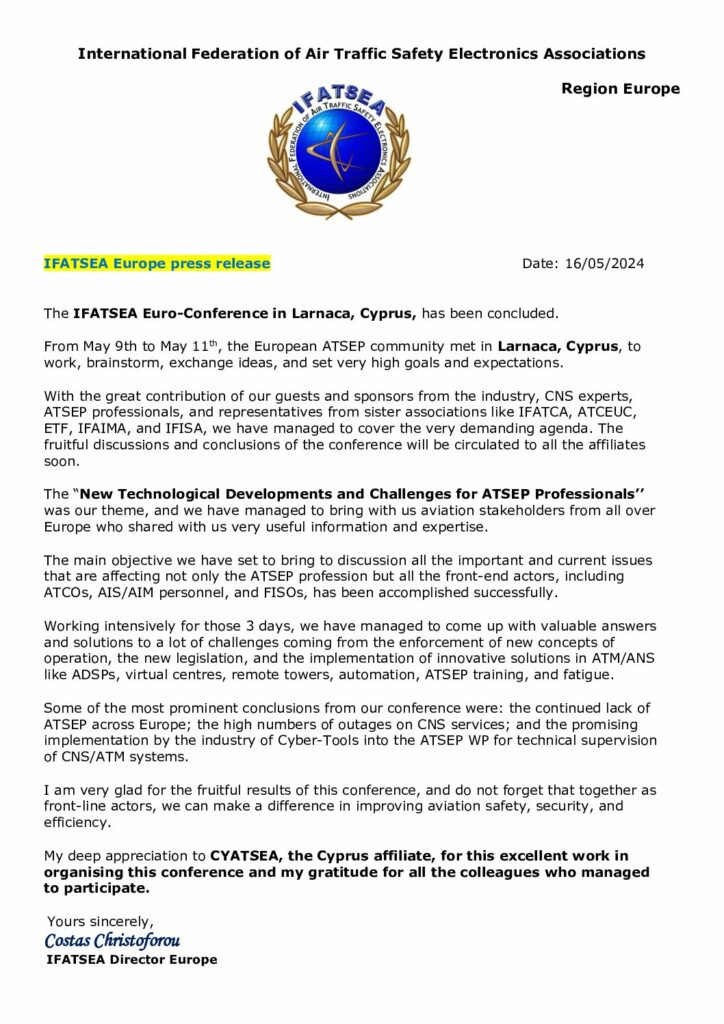 thumbnail of 20240516 Press release by Director Europe